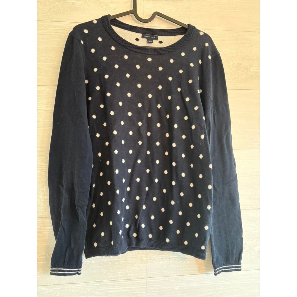 Tommy Hilfiger Dark Blue White Polka Dot Sweater - Picture 1 of 3